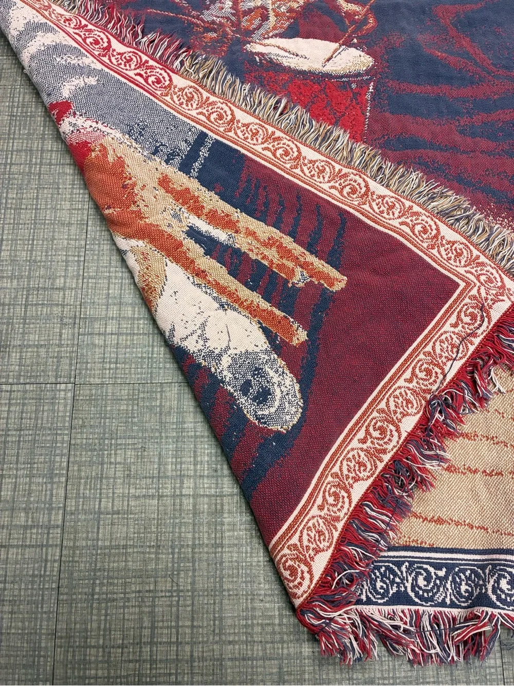 Holiday drummer boy vintage Woven Throw Blanket